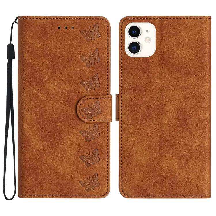 Seven Butterflies Embossed Leather Phone Case MyMobile