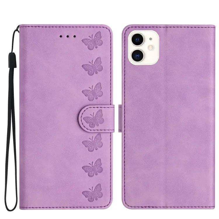 Seven Butterflies Embossed Leather Phone Case MyMobile