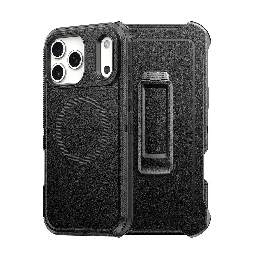 Shockproof Robot Armor Hard Plastic Belt Clip Case Cover With Magnetic Ring for iPhone 17 Pro Max Shockproof