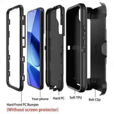 Shockproof Robot Armor Hard Plastic Case with Belt Clip for Samsung Galaxy S25 Plus