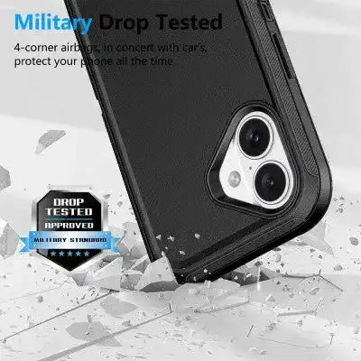 Shockproof Robot Armor Hard Plastic Case with Belt Clip for iPhone 16 Plus Shockproof