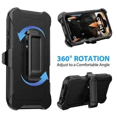 Shockproof Robot Armor Hard Plastic Case with Belt Clip for iPhone 16 Plus Shockproof