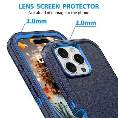 Shockproof Robot Armor Hard Plastic Case with Belt Clip for iPhone 16 Pro Shockproof