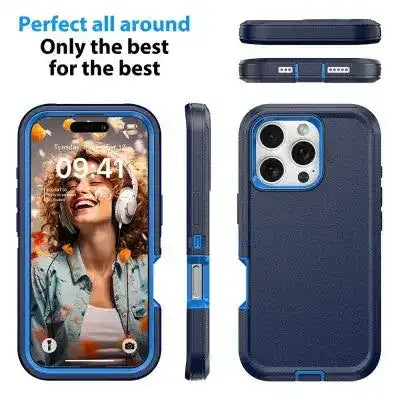 Shockproof Robot Armor Hard Plastic Case with Belt Clip for iPhone 16 Pro Shockproof
