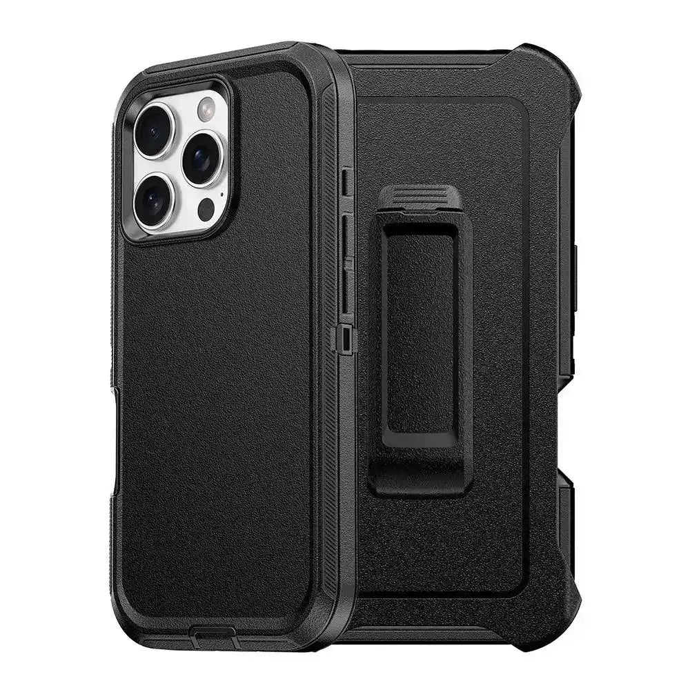Shockproof Robot Armor Hard Plastic Case with Belt Clip for iPhone 16 Pro Shockproof