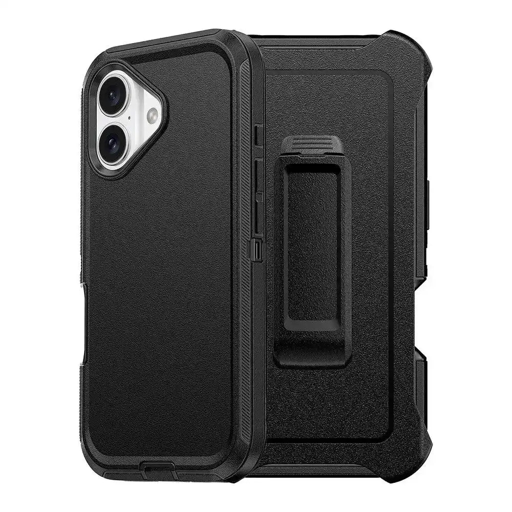 Shockproof Robot Armor Hard Plastic Case with Belt Clip for iPhone 16 Shockproof