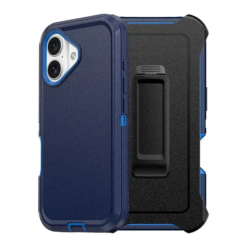 Shockproof Robot Armor Hard Plastic Case with Belt Clip for iPhone 16 Shockproof