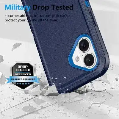 Shockproof Robot Armor Hard Plastic Case with Belt Clip for iPhone 16 Shockproof