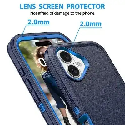 Shockproof Robot Armor Hard Plastic Case with Belt Clip for iPhone 16 Shockproof