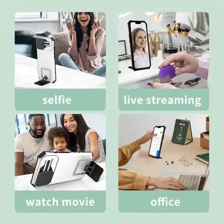 Stereoscopic Holder Sliding Camshield Phone Case