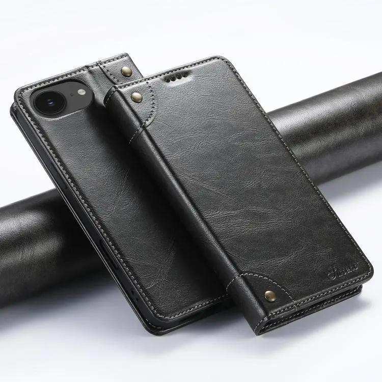 Suteni Baroque Calf Texture Buckle Wallet Leather Phone Case Suteni