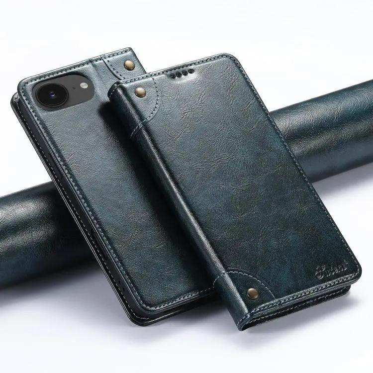 Suteni Baroque Calf Texture Buckle Wallet Leather Phone Case Suteni