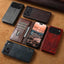Suteni Baroque Calf Texture Buckle Wallet Leather Phone Case Suteni