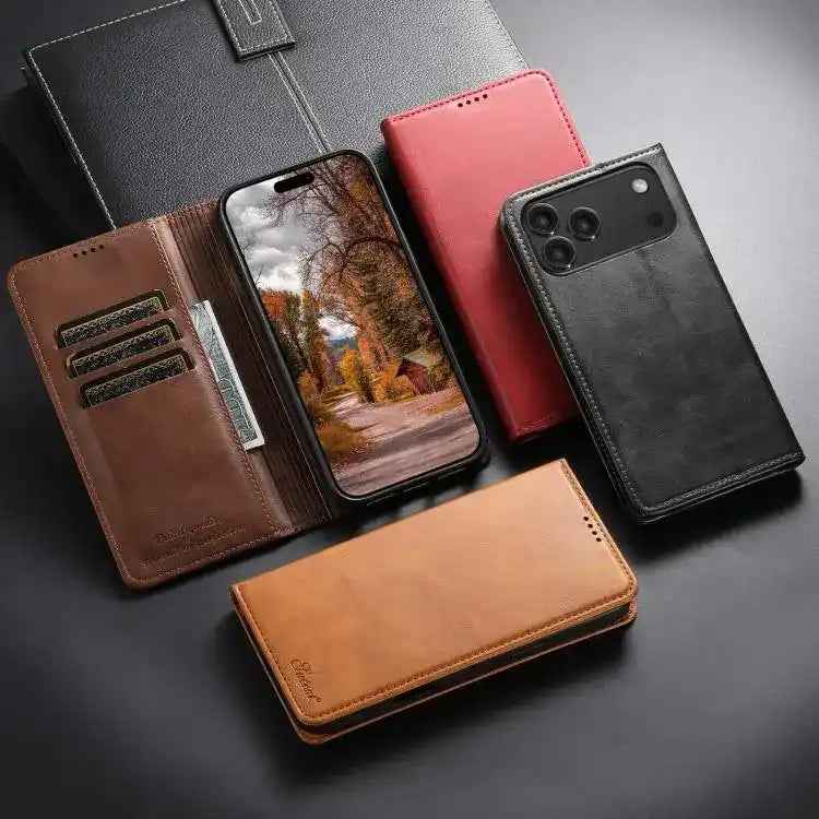 Suteni Calf Texture Horizontal Flip Leather Phone Case