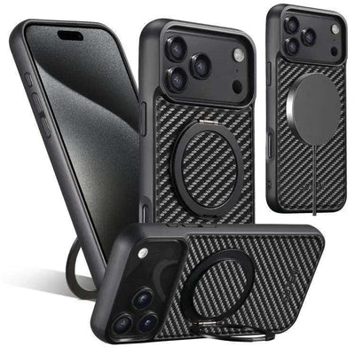 Suteni G3 Carbon Fiber Leather 360 Rotation Holder MagSafe Phone Case Suteni