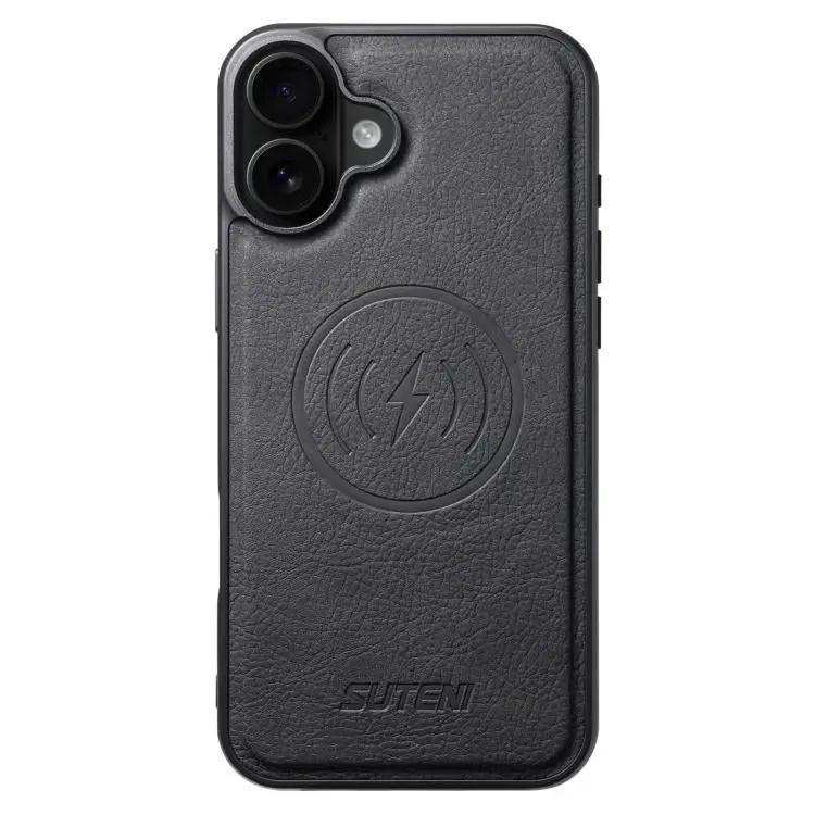 Suteni G5 Litchi Leather Magnetic MagSafe Phone Case Suteni