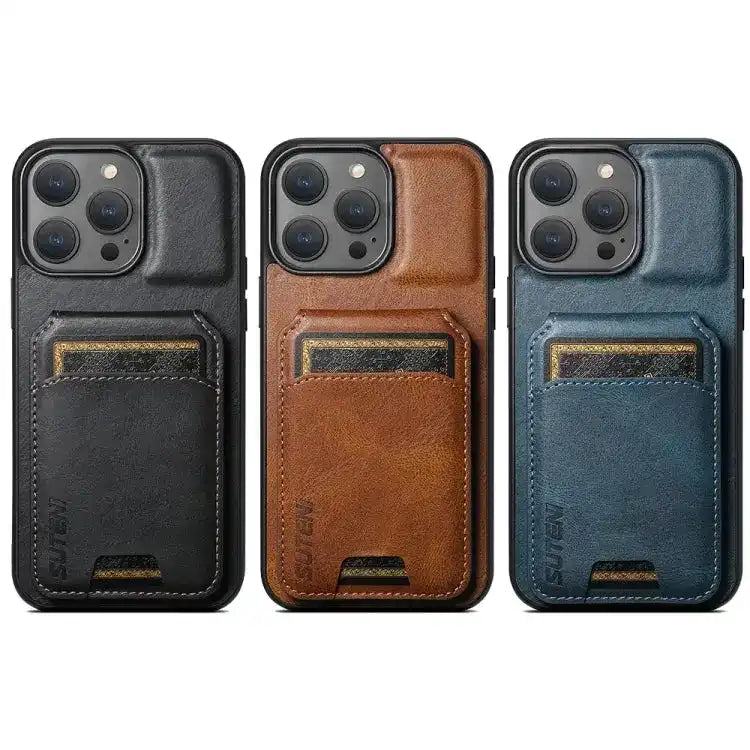 Suteni H02 Leather Wallet Stand Back Phone Case Suteni