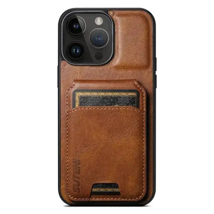 Suteni H02 Leather Wallet Stand Back Phone Case Suteni