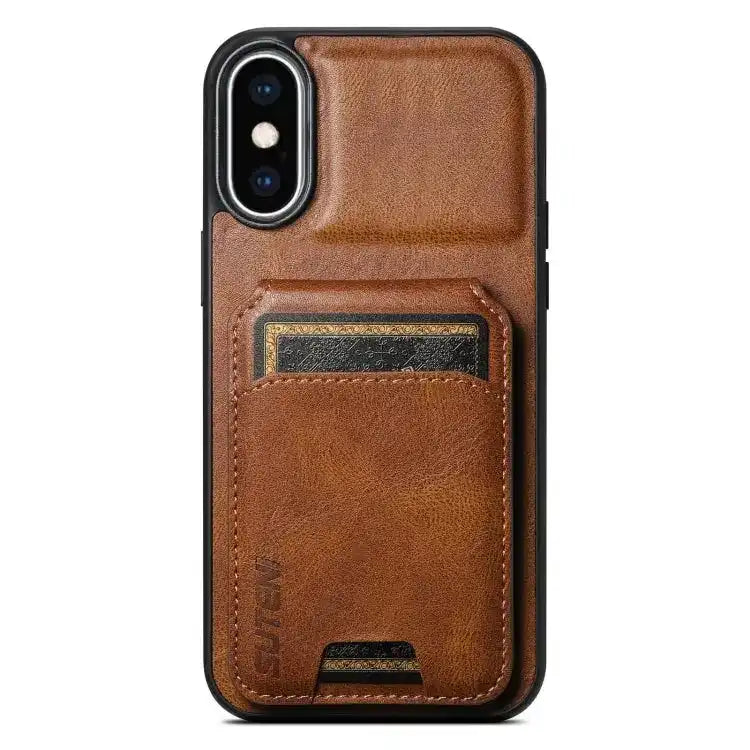 Suteni H02 Leather Wallet Stand Back Phone Case Suteni