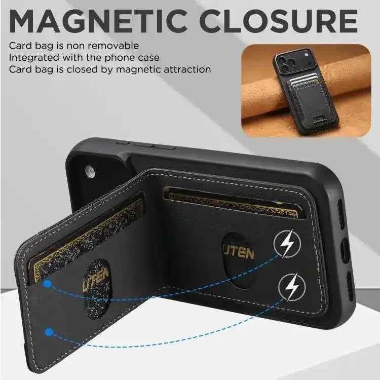 Suteni H03 Litchi Leather Card Bag Stand Back Phone Case Suteni