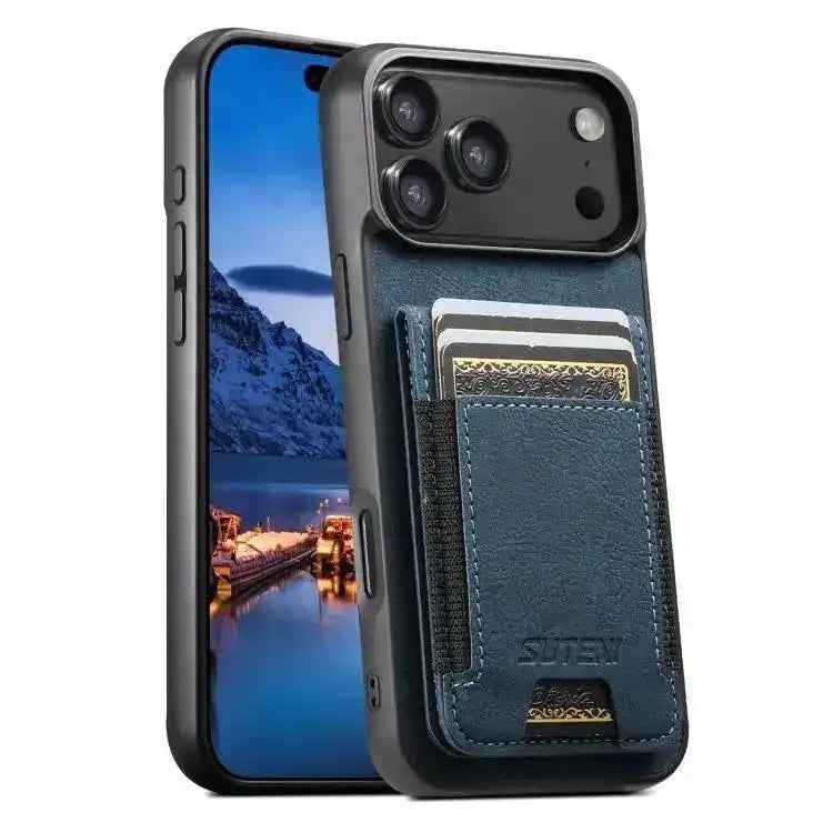 Suteni H03 Litchi Leather Card Bag Stand Back Phone Case Suteni