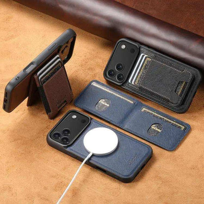 Suteni H17 Cross Grain Leather MagSafe Detachable Wallet Phone Case Suteni