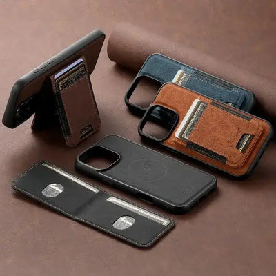 Suteni H17 Litchi Texture Leather MagSafe Detachable Wallet Phone Case Suteni