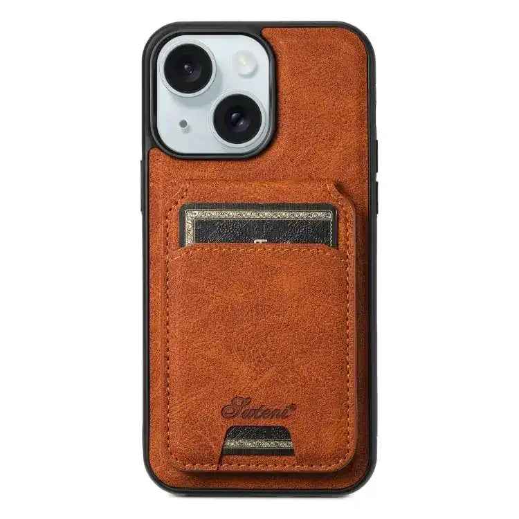 Suteni H17 Litchi Texture Leather MagSafe Detachable Wallet Phone Case