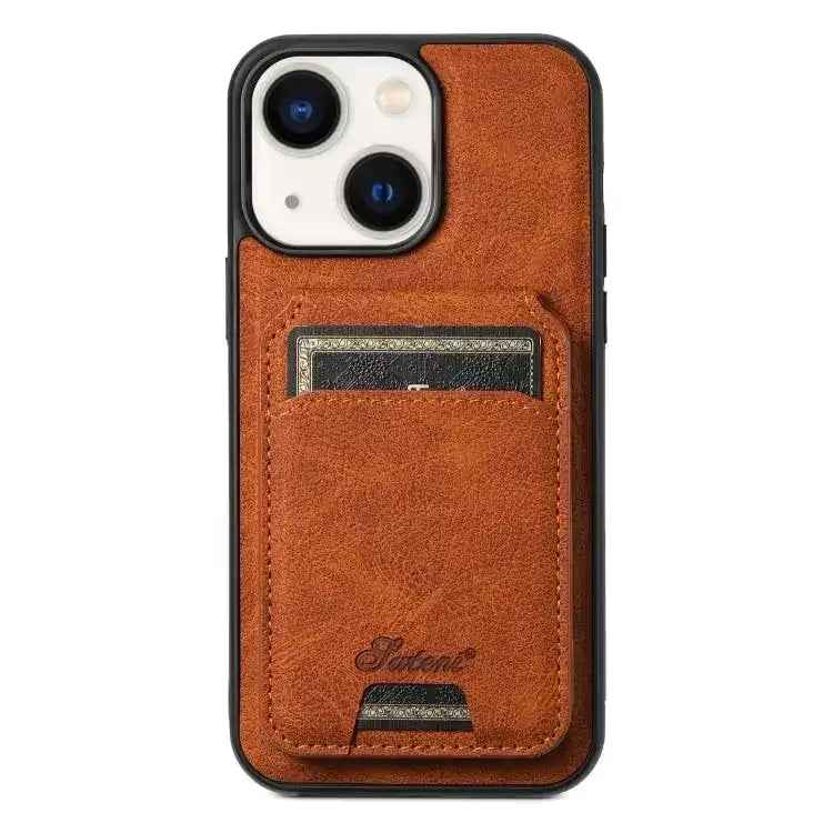 Suteni H17 Litchi Texture Leather MagSafe Detachable Wallet Phone Case
