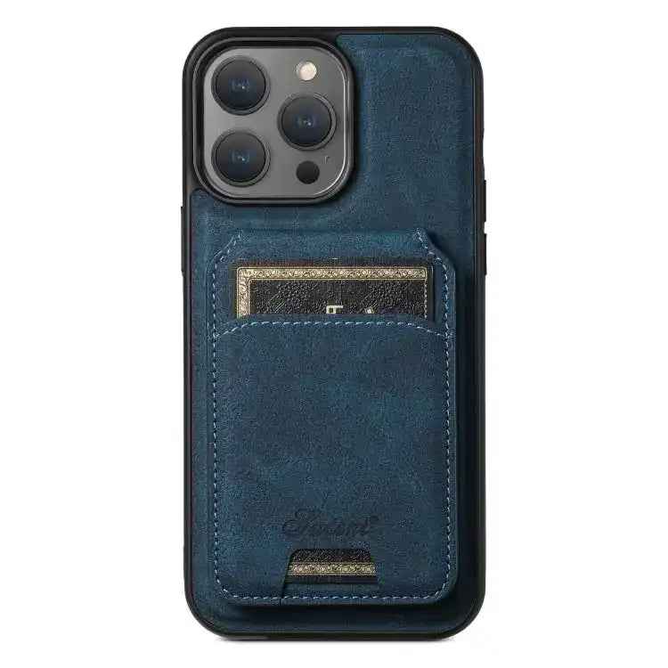 Suteni H17 Litchi Texture Leather MagSafe Detachable Wallet Phone Case