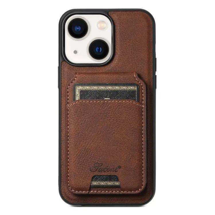 Suteni H17 Litchi Texture Leather MagSafe Detachable Wallet Phone Case Suteni