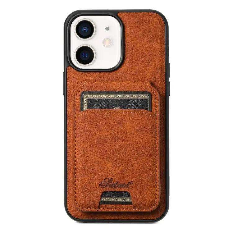 Suteni H17 Litchi Texture Leather MagSafe Detachable Wallet Phone Case Suteni