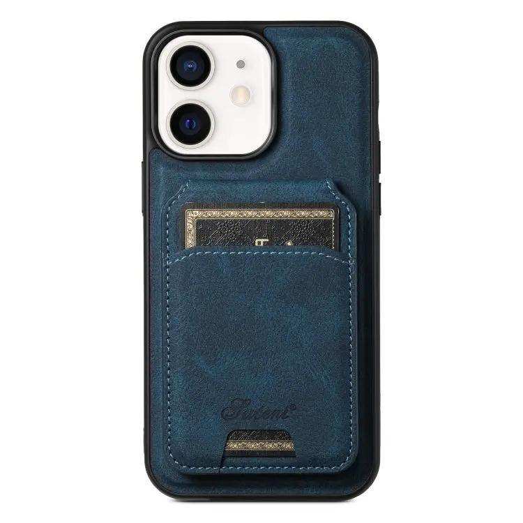 Suteni H17 Litchi Texture Leather MagSafe Detachable Wallet Phone Case Suteni