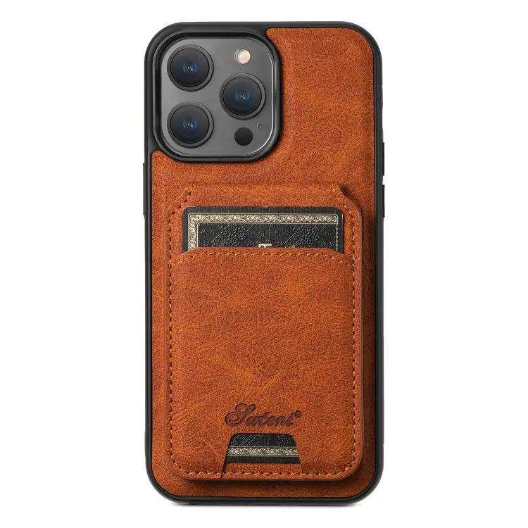 Suteni H17 Litchi Texture Leather MagSafe Detachable Wallet Phone Case Suteni