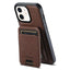 Suteni H18 Cross Grain MagSafe Wallet Leather Phone Case Suteni