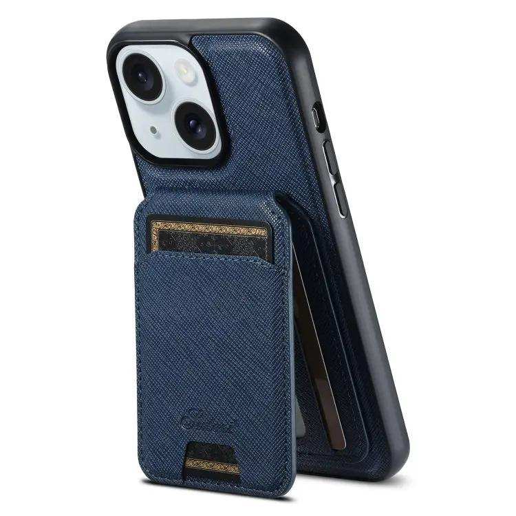 Suteni H18 Cross Grain MagSafe Wallet Leather Phone Case Suteni