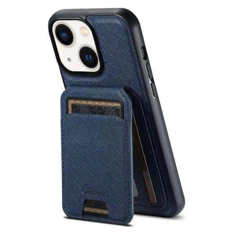 Suteni H18 Cross Grain MagSafe Wallet Leather Phone Case Suteni