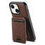 Suteni H18 Cross Grain MagSafe Wallet Leather Phone Case Suteni