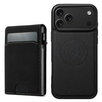 Suteni H19 Litchi Grain 2-in-1 MagSafe Removable Card Box Back Phone Case Suteni