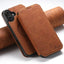 Suteni J06 Retro Matte Litchi Texture Leather MagSafe Phone Case Suteni