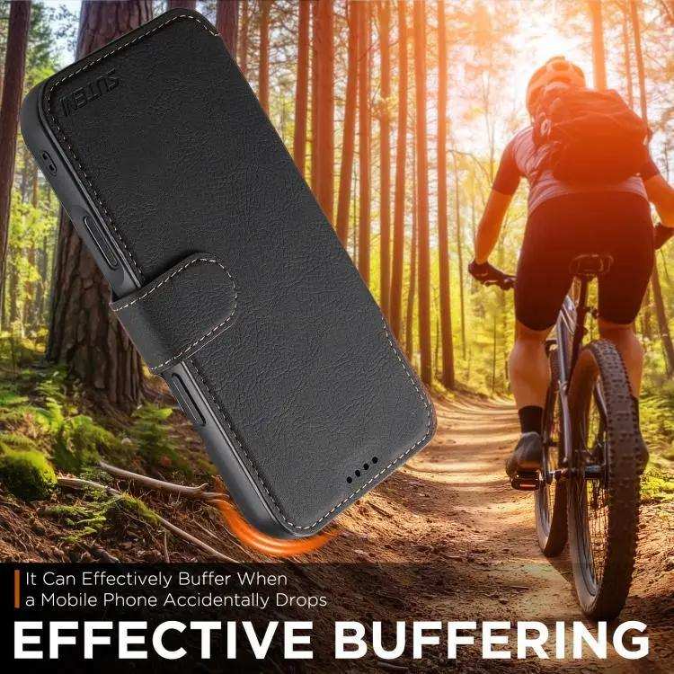 Suteni Q05 2-in-1 Multi-function MagSafe Wallet Litchi Leather Phone Case Suteni