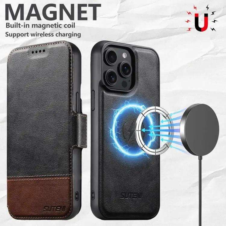 Suteni Q06 2-in-1 Multi-function Detachable Wallet MagSafe Phone Case Suteni