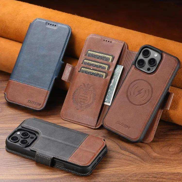 Suteni Q06 2-in-1 Multi-function Detachable Wallet MagSafe Phone Case Suteni