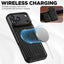 Suteni TXWH18 Carbon Fiber Texture Detachable Wallet MagSafe Phone Case