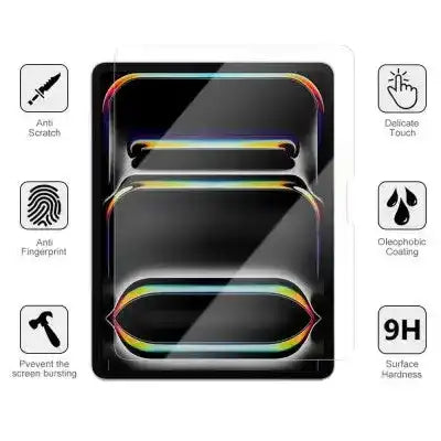 Tempered Glass Screen Protector For iPad Pro 13 (2024) (No Cleaning Set and Packaging) Kinglas