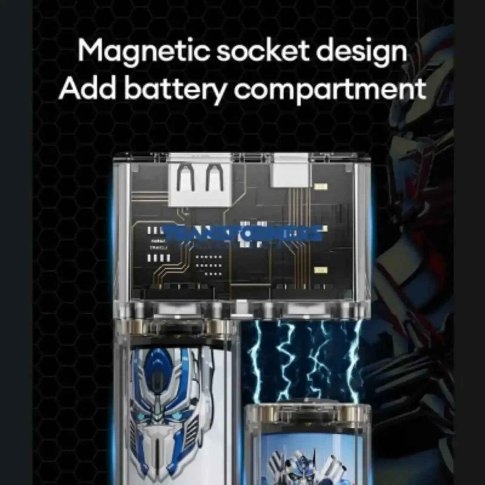Transformers TF-D05 Removable Battery Charger Magnetic Power Bank 5000mAh-Blue