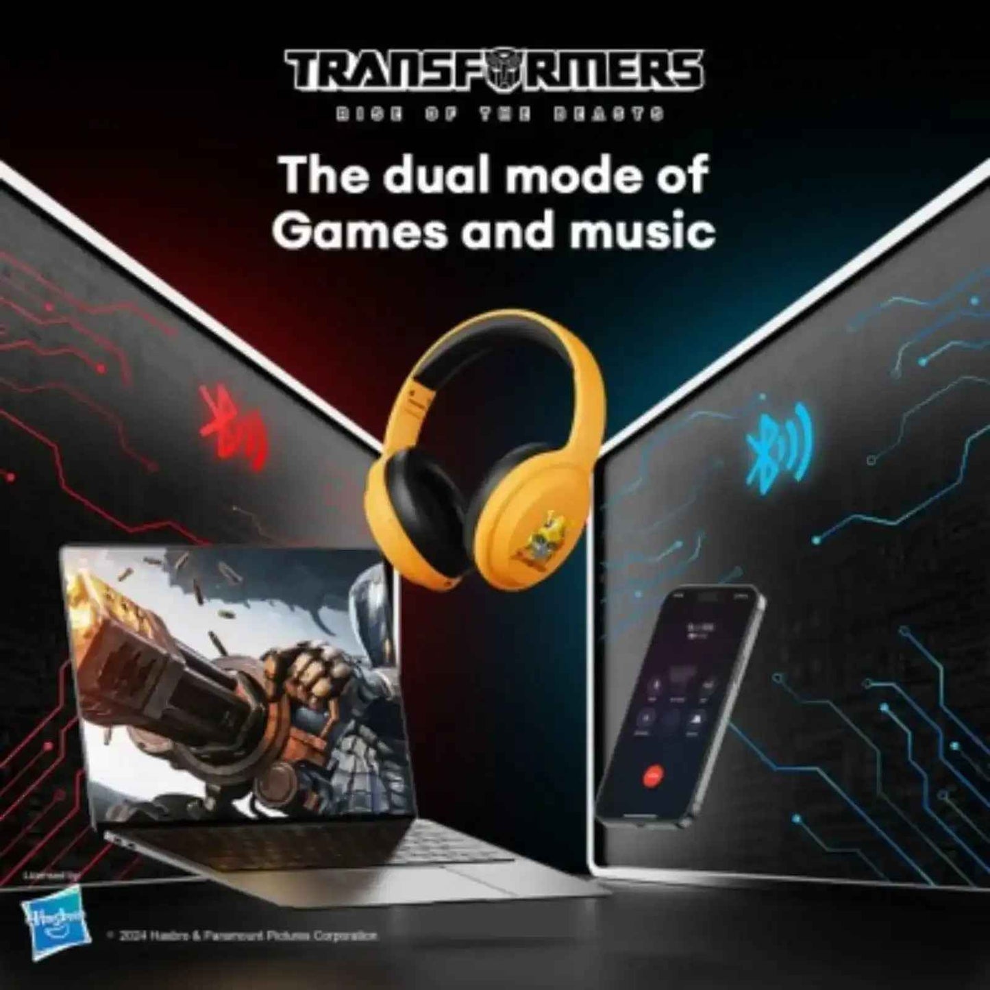 Transformers TF-G06 Wireless Bluetooth Gaming Headset-Yellow transformers