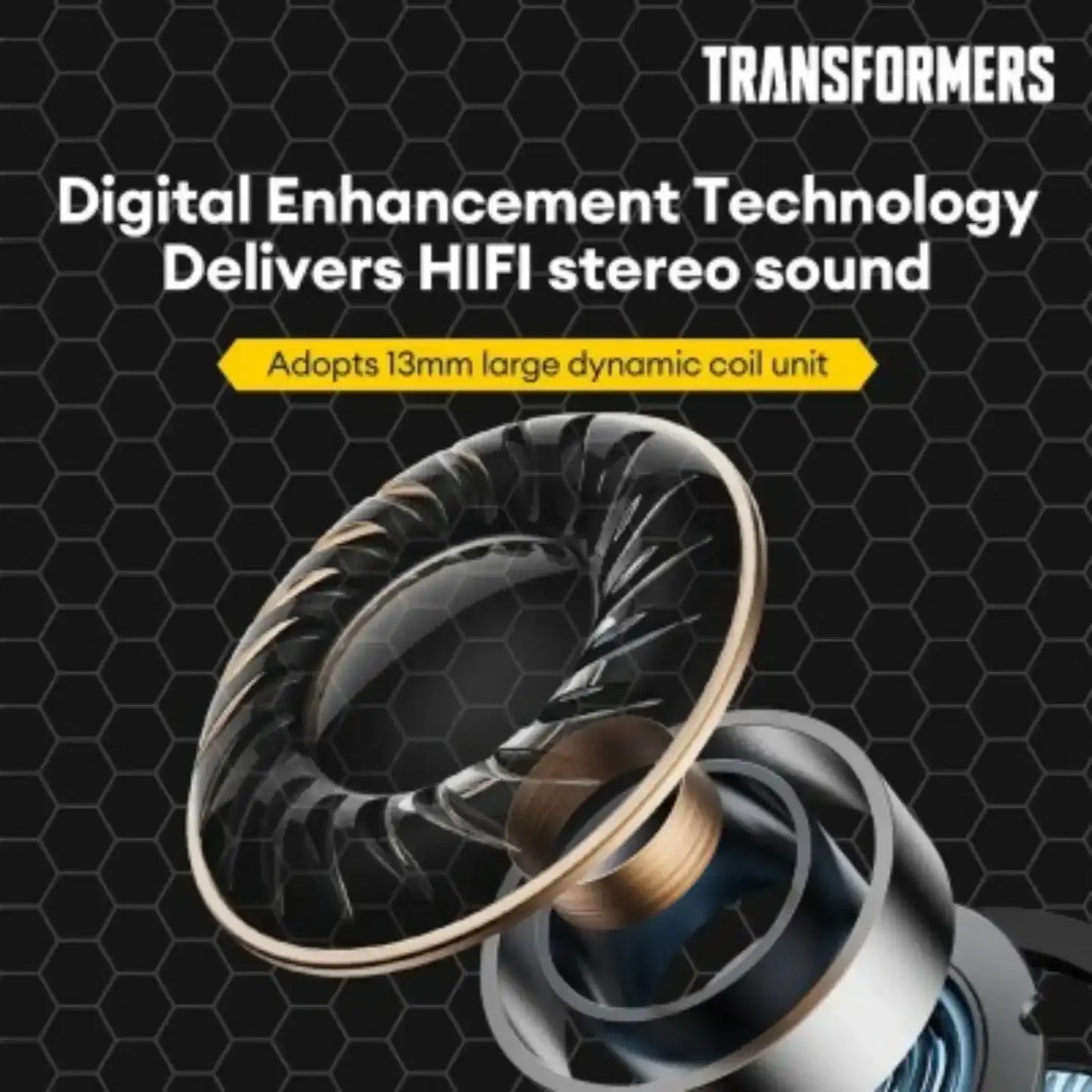 Transformers TF-T06 TWS Bluetooth Earphones-Yellow transformers