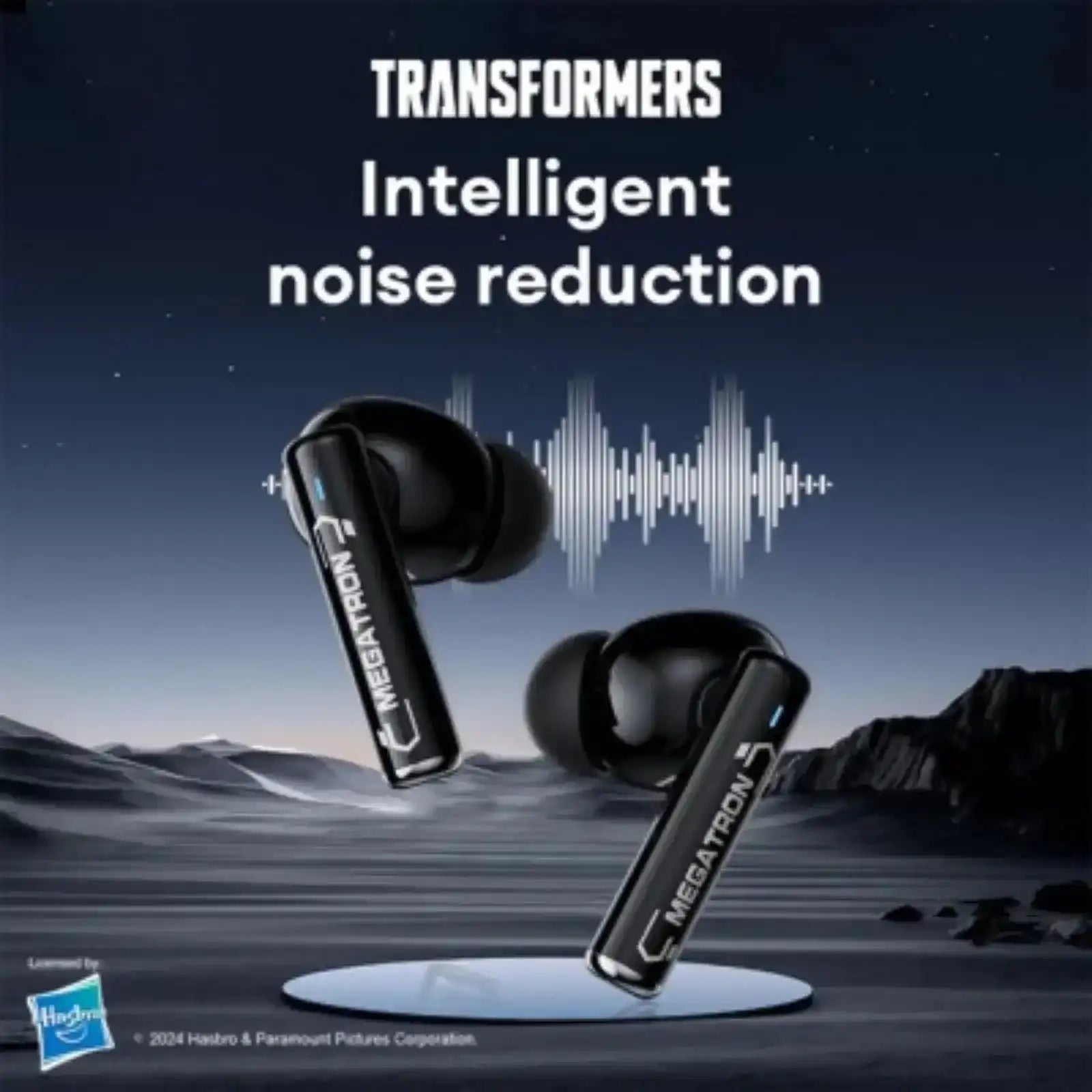 Transformers TF-T27 ANC Active Noise Cancellation Earphones-Black transformers