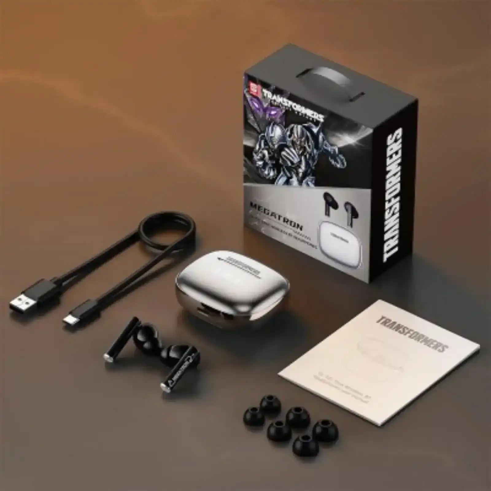 Transformers TF-T27 ANC Active Noise Cancellation Earphones-Silver transformers